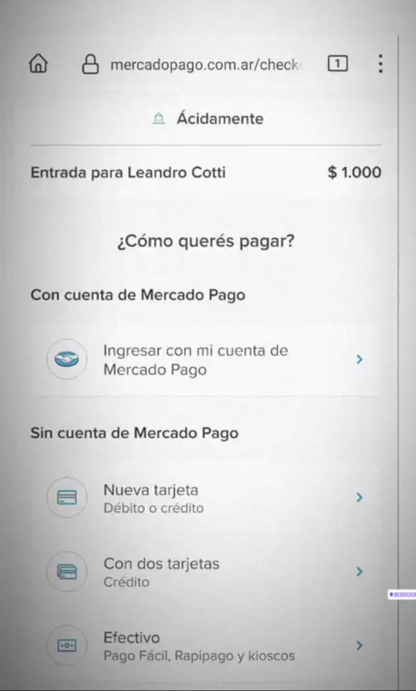 Venta de entradas — Ácidamente screenshot 3