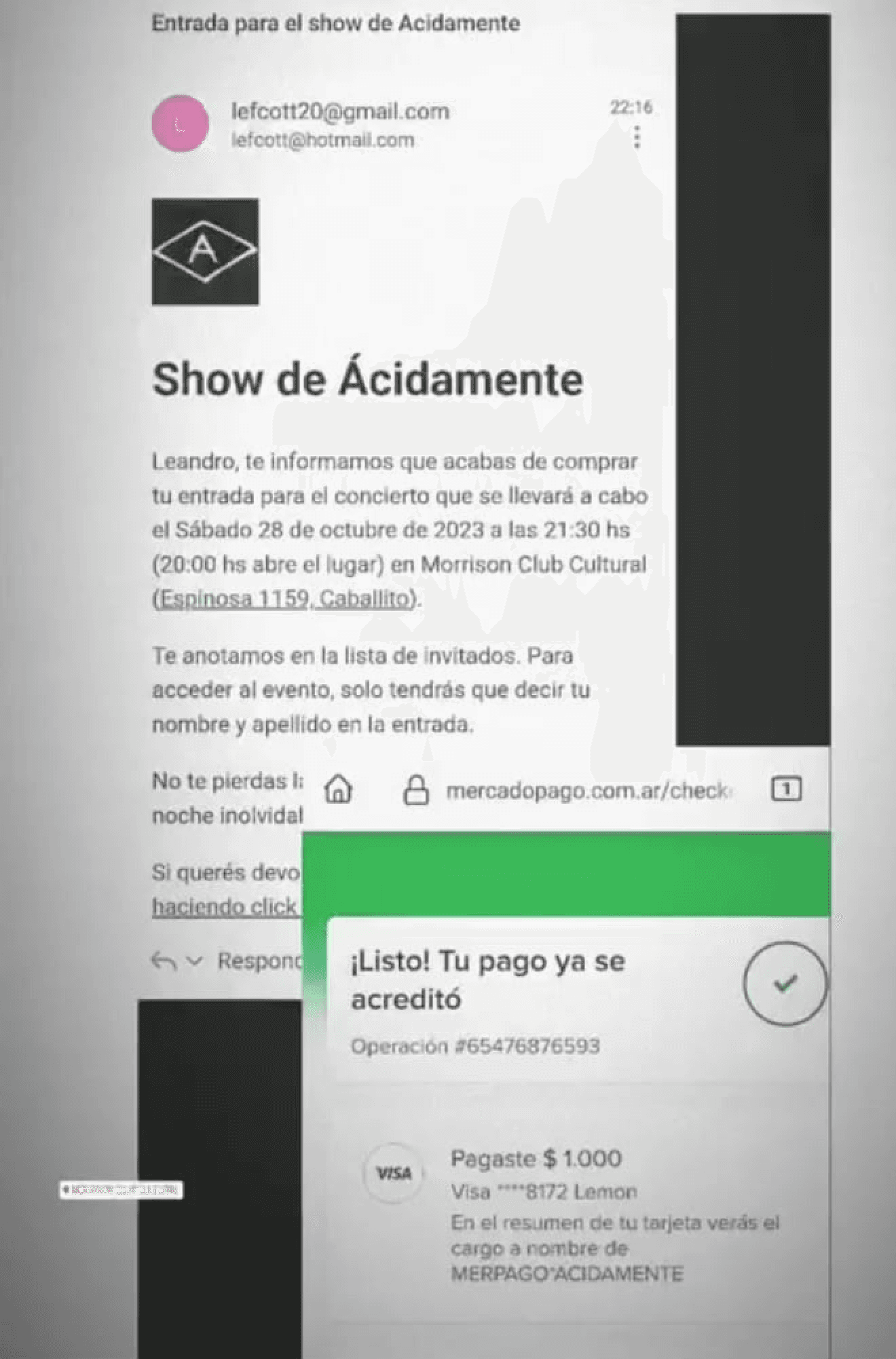Venta de entradas — Ácidamente screenshot 4